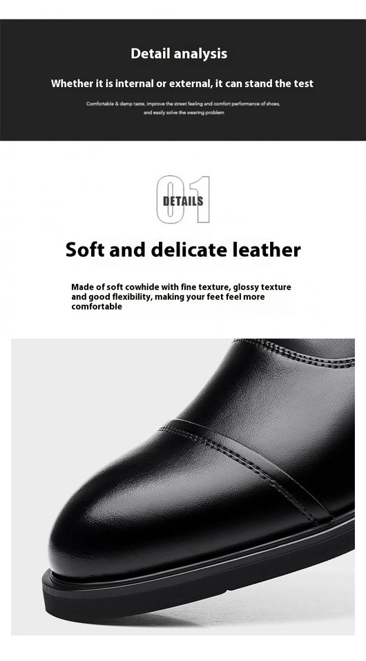 Zapatos de Cuero para Hombre con Alzada Interna y Punta Afilada - Calzado de Boda - Image 14
