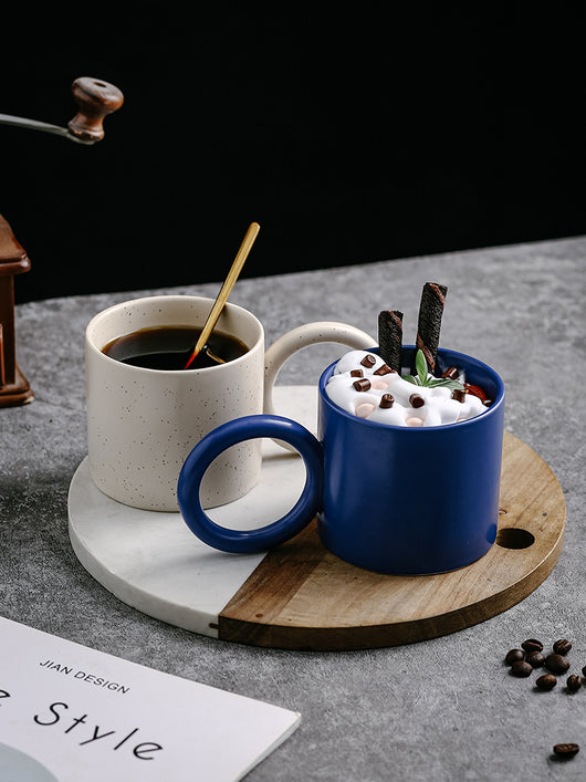 Taza de Cerámica con Asa Grande y Cuchara para Café, Oficina y Hogar - Image 4