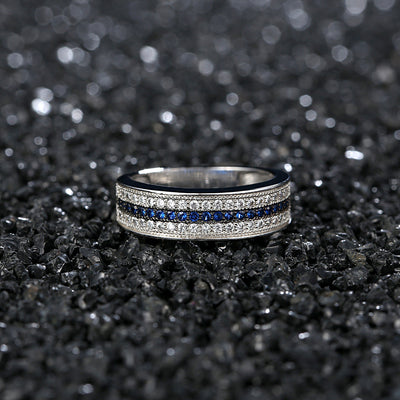 Anillo de Compromiso Circonita Azul y Blanca - Image 20