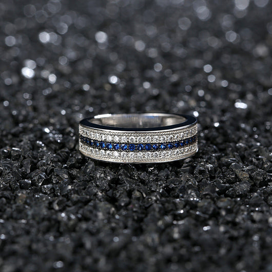 Anillo de Compromiso Circonita Azul y Blanca - Image 20