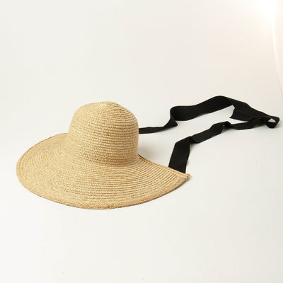Sombrero Retro de Ala Ancha Tejido a Mano en Rafia - Image 3