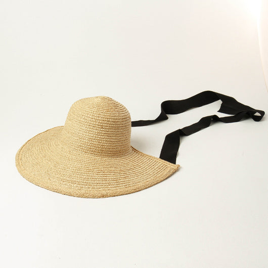 Sombrero Retro de Ala Ancha Tejido a Mano en Rafia - Image 3