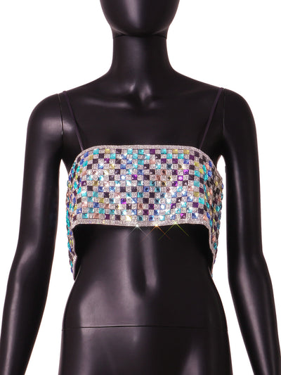 Top Tipo Bikini con Cadena de Diamantes y Lámina Metálica - Image 13