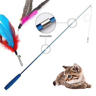 Varita Interactiva Retráctil de 3 Secciones para Gatos
