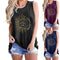 Chaleco Mujer Estampado Girasol Luna y Sol - Cuello Redondo Sin Mangas