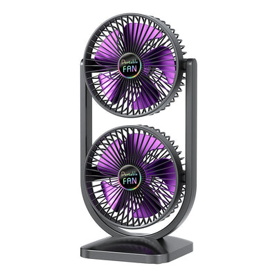 Ventilador Eléctrico Doble Capa USB Recargable de Dos Cabezales - Image 7