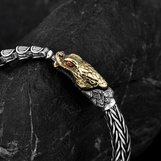 Pulsera de Plata Dragón Entrando al Mar Personalizada Estilo Retro Envejecido - Image 3