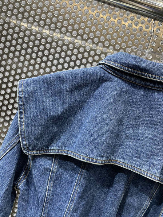 Chaqueta Denim con Costuras Desgastadas y Bolsillos Laterales - Image 10