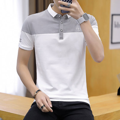 Playera Slim Fit con Cuello Solapa y Bloques de Color - Image 3
