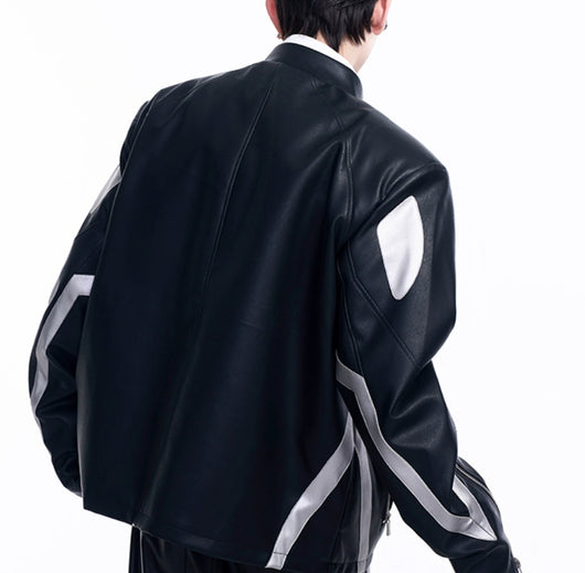 Chaqueta Motociclista con Solapa Oblicua - Image 14