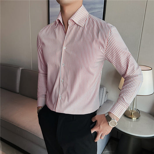 Camisa de Vestir Hombre Talla Grande a Rayas sin Planchado - Image 3