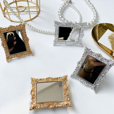 Espejo de Maquillaje con Soporte para Teléfono Efecto Electroplating Retro - Image 27