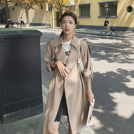 Abrigo Trench Suelto Midi para Mujer