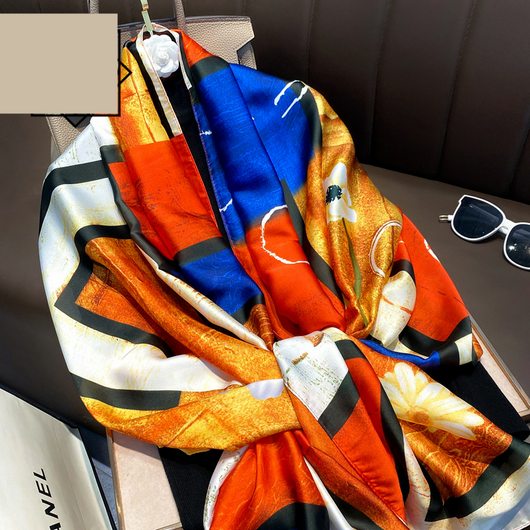 Foulard Ligero de Seda para Mujer - Bufanda Larga Elegante de Verano - Image 48