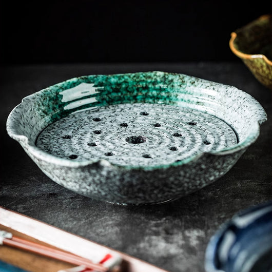 Plato de Cerámica para Sashimi con Hielo Seco