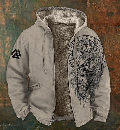 Chaqueta Hoodie con Cierre Vintage Estampado 3D para Hombre - Image 7