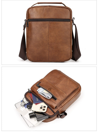 Mochila de Cuero Genuino para Hombre - Diseño Crossover Moderno - Image 12