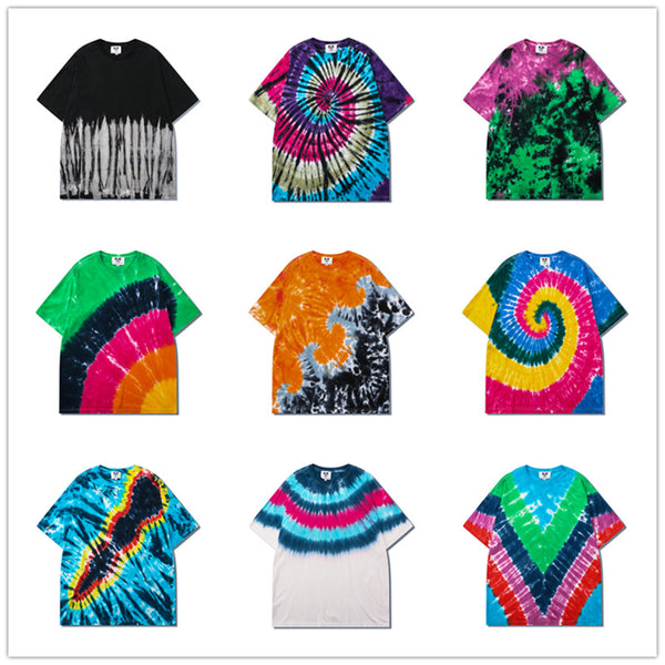 Camiseta Hip Hop Rayas Remolino Manga Corta