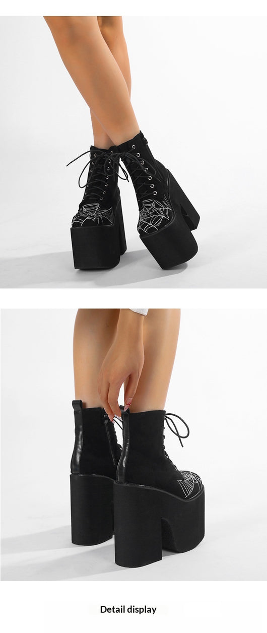 Botas Dr Martens Gothic Ultra Altas con Suela Gruesa y Diseño de Telaraña - Image 8