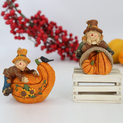 Artesanía de Resina Espantapájaros y Calabaza para Thanksgiving - Image 2