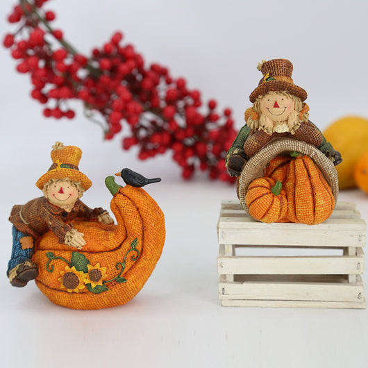 Artesanía de Resina Espantapájaros y Calabaza para Thanksgiving - Image 2