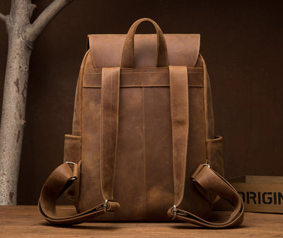 Mochila de Cuero Vintage Crazy Horse para Hombre - Estilo Retro Europeo - Image 9