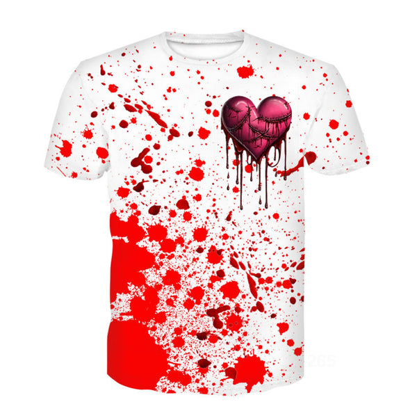 Playera Pareja Efecto Humo 3D Cuello Redondo Manga Corta Unisex