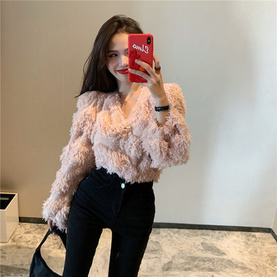Cardigan Corto Peludo con Flecos - Image 6