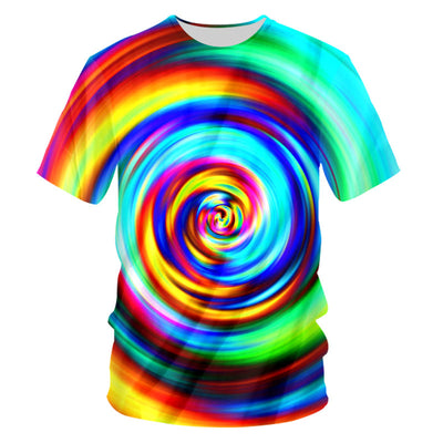 Playera Casual Estampado Psicodélico 3D con Tecnología Transpirable - Image 23