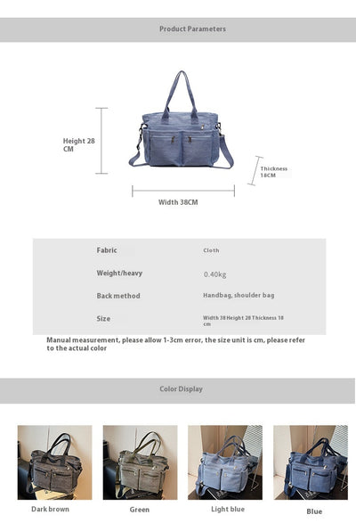 Bolso Tote de Mezclilla Retro Capacidad Extra para Mujer - Image 10