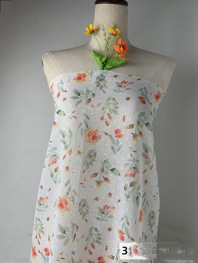 Tela Chifón Dorada Estampada para Hanfu - Image 23