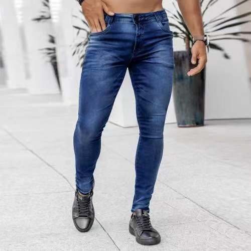 Pantalones Vaqueros Slim Rotos para Hombre - Estilo Europeo - Image 2