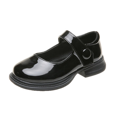 Zapatos Princesa Niña Tacón Grueso Brillante con Velcro - Image 3