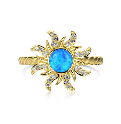 Anillo de Plata Pura con Incrustación de Sol - Image 3