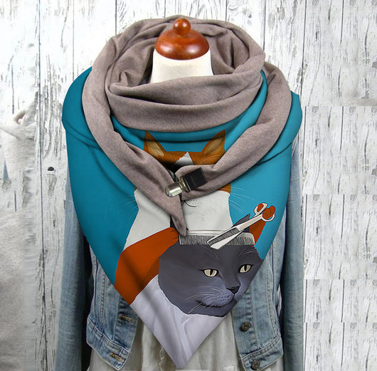 Bufanda Unisex con Estampado de Gato - Diseño Minimalista - Image 4