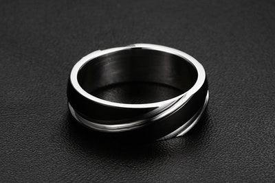 Anillo de Acero de Titanio Negro para Hombre con Diseño Twill - Image 11