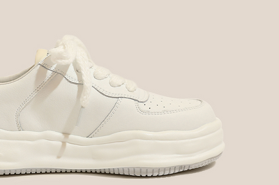 Zapatillas Deportivas Casuales de Cuero para Mujer con Suela Gruesa Elevada - Image 10