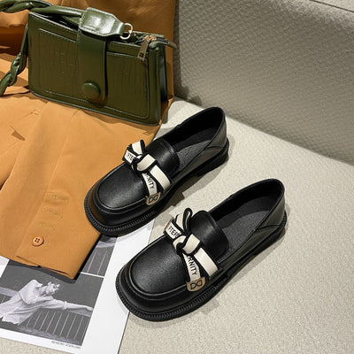 Zapatos Planos de Cuero con Punta Redonda - Estilo Casual Coreano para Mujer - Image 6