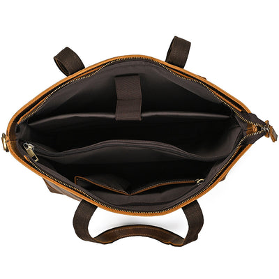 Bolso Tote de Cuero Crazy Horse Gran Capacidad - Image 27