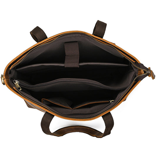 Bolso Tote de Cuero Crazy Horse Gran Capacidad - Image 27