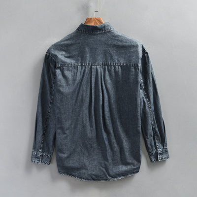 Camisa Vaquera Vintage Efecto Desgastado para Hombre - Image 8