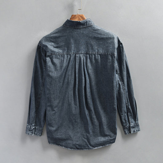 Camisa Vaquera Vintage Efecto Desgastado para Hombre - Image 8
