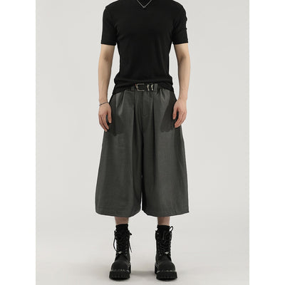 Pantalones Cortos de Vestir con Pliegues y Caída Ancha para Hombre - Image 6
