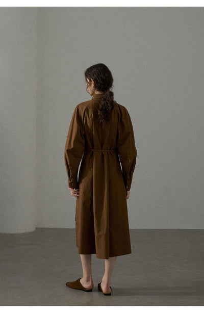 Vestido Camisero de Algodón con Mangas Curvas y Cintura Ajustada - Image 22