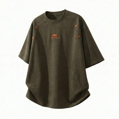 Playera Estructurada de Manga Corta con Textura Combinada para Hombre - Image 6