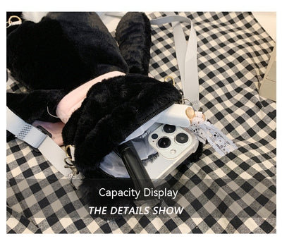 Mochila Infantil con Diseño de Gato Peluche y Bolsillo para Celular - Image 15
