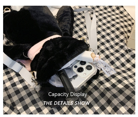 Mochila Infantil con Diseño de Gato Peluche y Bolsillo para Celular - Image 15