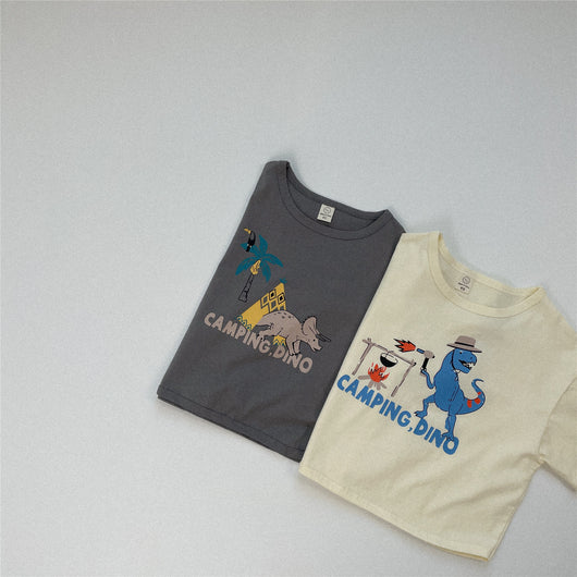Playera de Algodón con Diseño Dinosaurio de Manga Corta - Image 2