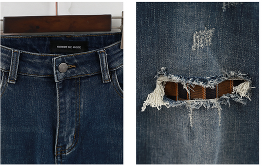 Jeans Slim Fit Hombre con Parches Retro - Estilo Juvenil Recto - Image 11