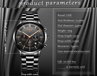 Reloj Deportivo Empresarial de Cuarzo Lunar Resistente al Agua para Hombre - Image 41